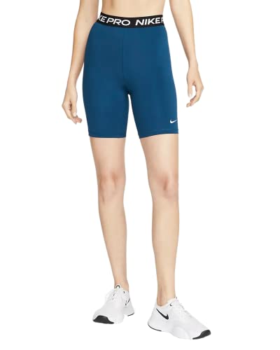 Nike Women's Pro Compression Shorts (as1, Alpha, m, Regular, Regular, Valerian Blue/Black/White)