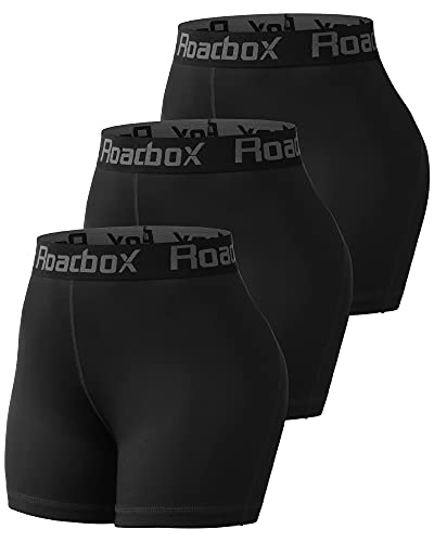 Roadbox Spandex Compression Shorts Women - 3"/5" Volleyball Shorts with Pocket/Non-Pocket Quick Dry