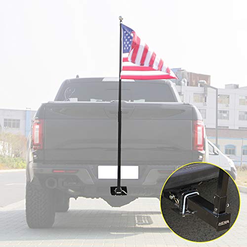NIXFACE Flag Pole Holder for Trucks Mounts to 2" Hitch Receivers