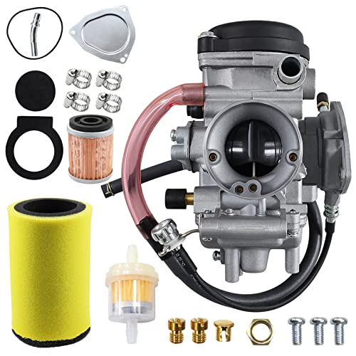 YFM400 Carburetor for Yamaha 2000-2006 Kodiak 400 YFM400 Big Bear 400, 2004-2006 Bruin 350, 2007-2011 Grizzly 350, 2007-2012 Grizzly 450, 2006-2009 Wolverine 350 ATV Carb With Air Fiter Fuel Filter