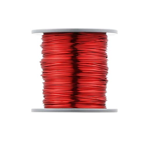 BINNEKER 20 AWG Magnet Wire - Enameled Copper Wire - Enameled Magnet Winding Wire - 1.0 lb - 0.0315" Diameter 1 Spool Coil Red Temperature Rating 155 Widely Used for Transformers Inductors