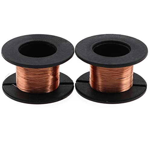 Magnet Wire LUORNG 2pcs Copper Wire Magnet Winding Wire 0.1mm Diameter 10 Meters Length Copper Soldering Wire Maintenance Jump Line DIY Electromagnet Technology Making