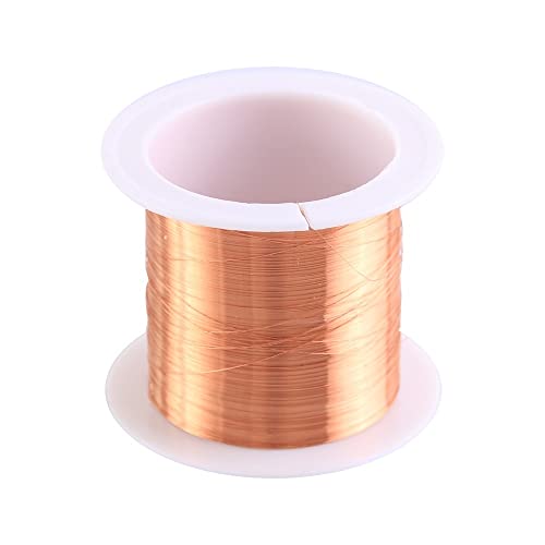 0.1mm Copper Wire, 50m Enameled Magnet Winding Wire High Temperature Resistance Craft Wire for Transformers InductorsRandom Scroll Color