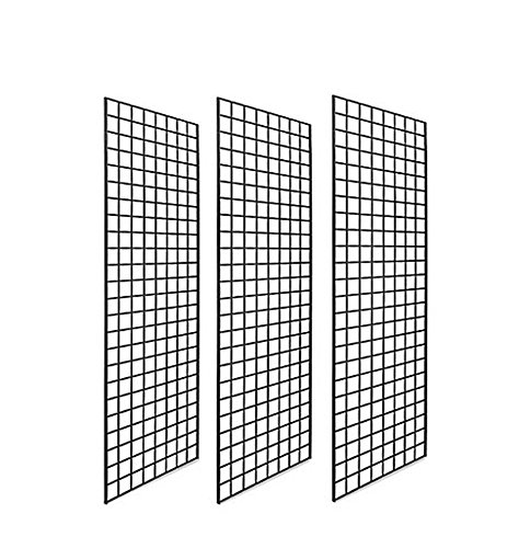 2' X 6' Gridwall Panels - 3 Pcs Box - Grid Wall Display Black