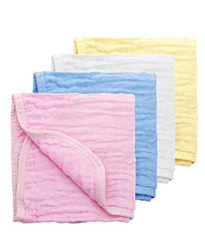 Mr. Pen- Muslin Burp Cloths, 4 Pack, Large, 20 x 11.5, Colorful Burp Cloths Baby Girl, Burp Cloths Baby Boy, Burping Cloths for Babies, Burp Cloths, Muslin Washcloths, Burp Clothes