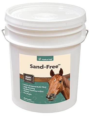 NaturVet Sand Free Horse Powder Supplement  Supports Healthy Intestinal Function, Sand Removal from Ventral Colon  Includes Psyllium Husk, Apple Flavoring  15 lbs.