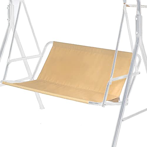 Swing Cover Chair Bench Replacement Cover, 2/3 Seat 600D Thickened Oxford Waterproof Swing Seat Cover for Outdoor Patio Garden Swing Chair, Beige, 58.2 x 19.7 x 19.7 Inch