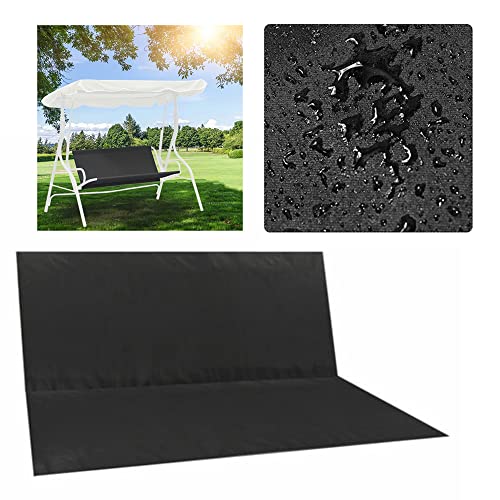 Eummy Waterproof Swing Covers for Outdoor Patio Swing Chair,Porch Bench Sling Chair Replacement Fabric Swing Cushion Black (45.3X19 X19)