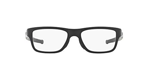 Oakley Men's Ox8091 Marshal Mnp Rectangular Prescription Eyeglass Frames, Satin Black/Demo Lens, 53 mm