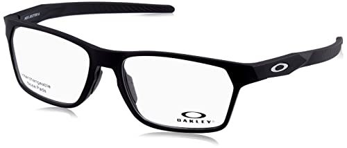 Oakley Men's Ox8174f Hex Jector Low Bridge Fit Rectangular Prescription Eyewear Frames, Satin Black/Demo Lens, 54 mm