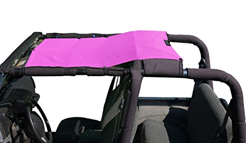 ALIEN SUNSHADE Jeep Wrangler TJ (1996-2006) Full Length Sun Shade Mesh Top Cover (Pink)  10 Year Warranty - Blocks UV, Wind, Noise