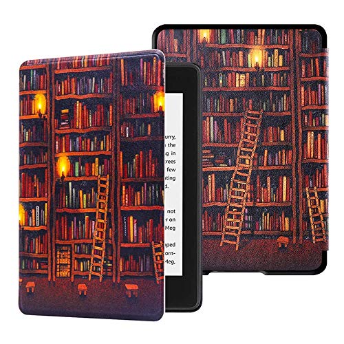 HUASIRU Case for Kindle Paperwhite (10th Generation 2018 Release, Model NO. PQ94WIF Only) Cover with Auto Wake/Sleep  Will Not Fit Any Other Generations of Kindle Devices, Library