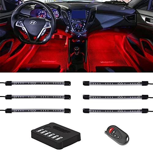 LEDGlow 6pc Flexible Million Color Multi-Color LED Interior Footwell Underdash Neon Lighting Kit for Cars & Trucks - 15 Solid Colors - 10 Unique Patterns - Music Mode - Includes Control Box & Remote