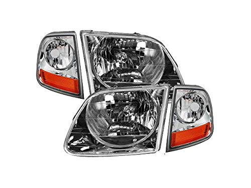Headlight and Cornering Light Kit - 4 Piece - Compatible with 1997-2003 Ford F150 (Fits From 07/1996) Lightning Style