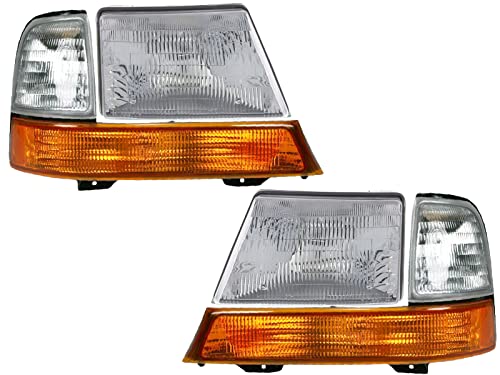 APA Replacement Combo Set of Headlights and Corner Lamps for 1998 1999 2000 98 99 20 Ranger Set of 2 Headlights and 2 Corner Lamps Passenger Right and Driver Left Side
