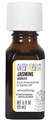 Aura Cacia Jasmine Absolute in Jojoba Oil | GC/MS Tested for Purity | 15ml (0.5 fl. oz.)