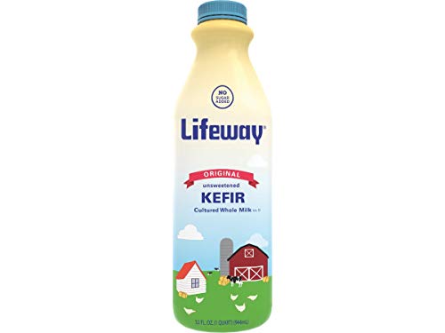 Lifeway Probiotic Original Cultured Plain Unsweetened Milk Kefir, 32 Ounce -- 6 per case.