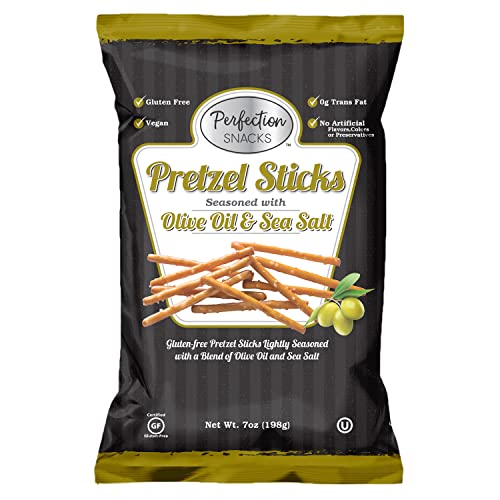 Perfection Snacks Gluten Free Pretzels (Olive Oil & Sea Salt, 3 Count / 7oz)