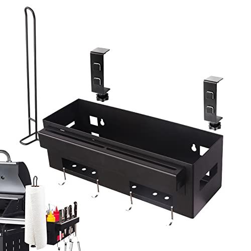 Thanps Upgraded Grill Caddy, Space Saving Griddle Caddy with Paper Tower Holder and Knife Holder Free Seconds Installation, BBQ Caddy for 28" 36" Blackstone Griddle, Gas Grill, Charcoal Grill