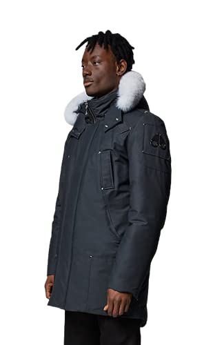 Moose Knuckles Men's Stirling Parka Outerwear, Granite with White Fur, M