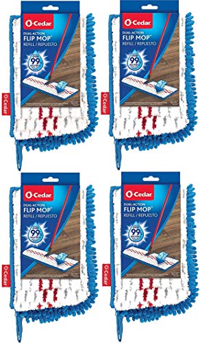 O-Cedar Dual-Action Microfiber flip mop Refill (Pack of 4)