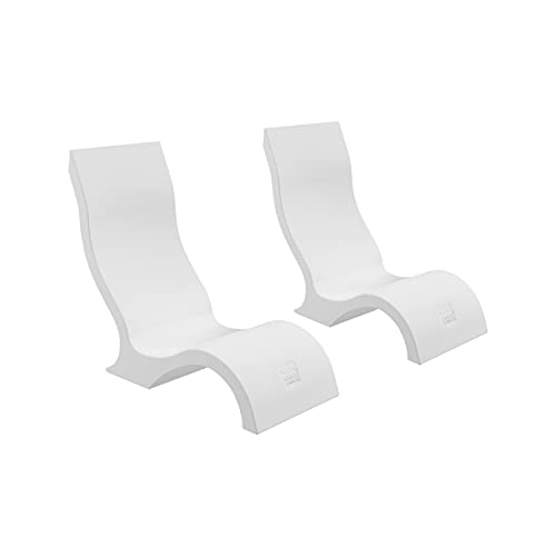Ledge Lounger in-Pool Chair for 0-9 in. of Water (Set of 2, White)