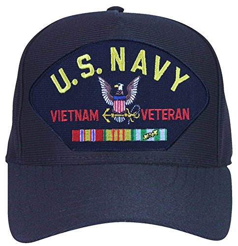 U.S. Navy Vietnam Veteran Cap with Logo and Ribbons Ball Cap. Made in USA