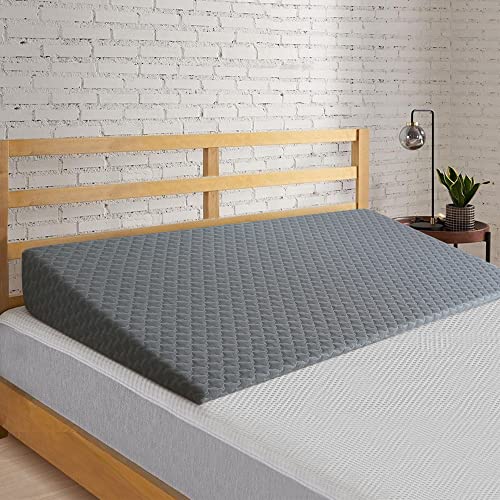 Bed Inclined Mattress Topper 7.5-Inch Incline Foam Support Wedge Pillow with Washable Knitted Cover, Wedge Mattress Elevator for Acid Reflux, Neck & Back Pain, Post Surgery, Anti-snoring, King