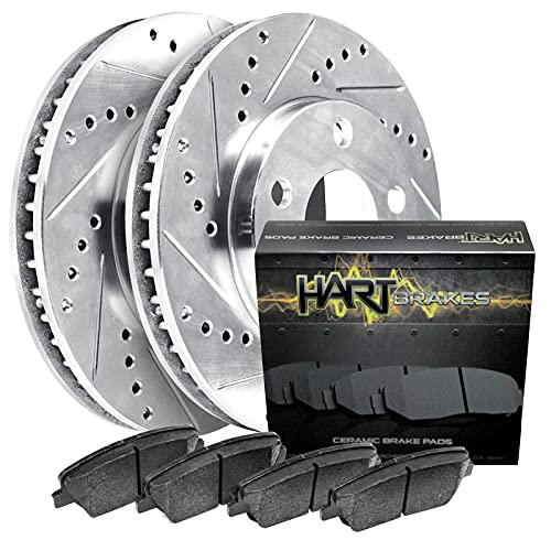 Hart Brakes Rear Brakes and Rotors Kit |Rear Brake Pads| Brake Rotors and Pads| Ceramic Brake Pads and Rotors |fits 2007-2021 Lexus LX570; Toyota Land Cruiser, Sequoia, Tundra