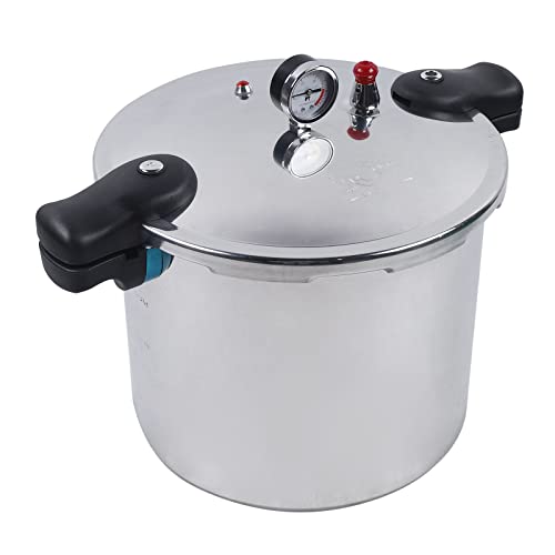 23 Quart Pressure Canner and Cooker with Pressure Gauge 10PSI Explosion Proof Safety Valve Extra-Large Size for Big Canning Jobs, Gas Stoves