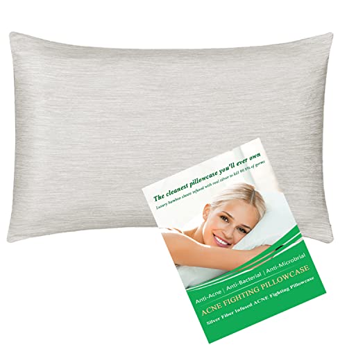 SMILIE Superior Anti-Acne Pillowcase with Silver Infused Technology, Acne Fighting Pillow Case to Clean Skin with Ultra Soft and Breathable Bamboo Fabrics1 Anti-Acne Pillowcase (1)