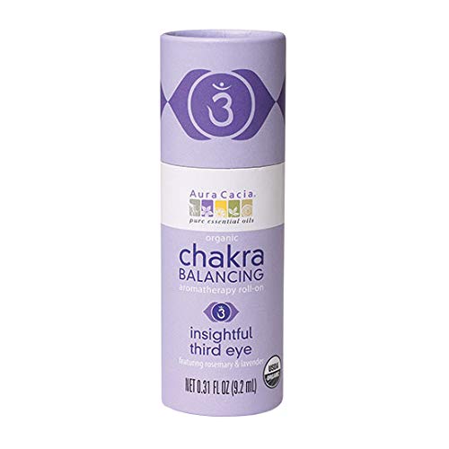 Aura Cacia Organic Chakra Balancing Roll-On, Insightful Third Eye, 0.31 fluid ounce