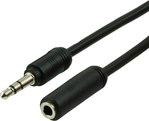 GE 6ft. 3.5mm Audio Cable Extension, Male-to-Female AUX Cord, Dual ShieldedTo Reduce Signal Loss, Great Aux Cable for Car, Smartphone, Tablet, Laptop, MP3 Player, Portable Speaker, Etc,Black, 33570