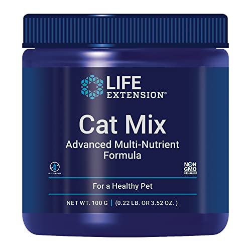 Life Extension Cat Mix  For Heart, Kidney & Pancreatic Function + Gut Health with Vitamins & Essential Nutrients - Formula For Kitty - Gluten-Free, Non-GMO  Net Wt.100 Grams (85 Servings)