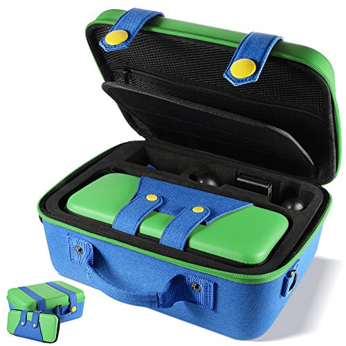 Carrying Storage Case Compatible With Nintendo Switch OLED System, Cute and Deluxe, Protective Hard Shell Carry Bag for Nintendo Switch OLED Console and Accessories (Green)