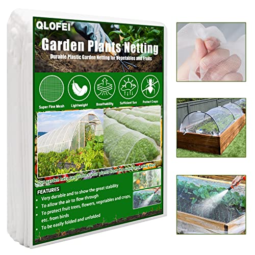 Garden Netting- 8x24Ft Greenhouse Plastic Covering-with Grids Plant Covers-Protection for Fruit Trees Vegetables Flowers Durable Garden Mesh Netting for Patio Plants Outdoor Garden Mesh Covers