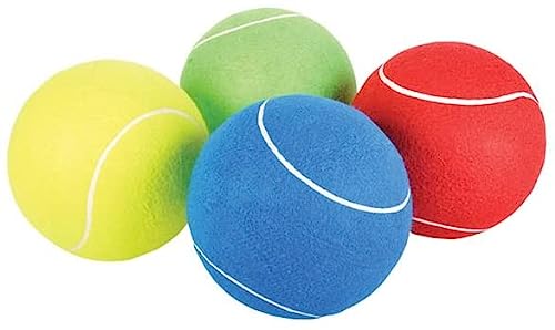 Set of 4 - Jumbo Tennis Balls 8-inch - Adults or Pets Playing Balls - Set of 4 Colors - Red, Blue, Green, Yellow