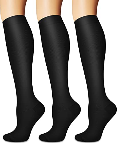 Compression Socks 3 Pairs - Compression Socks Women and Men - Best for Medical, Nursing, Running, Athletic, Flight Travel