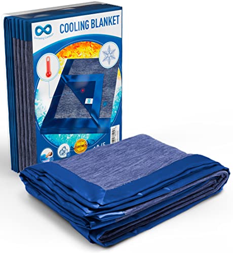 Everlasting Comfort Cooling Blanket for Hot Sleepers - Dual Sided Bamboo Summer Blanket Reduces Body Temperature up to 10 Degrees in Under 5 Minutes - Light Cooling Throw Blanket for Sleeping (60x80)