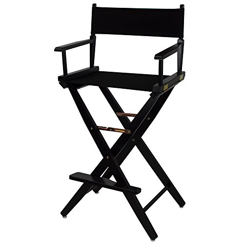American Trails Extra-Wide Premium 30" Director's Chair Black Frame with Black Canvas, Bar Height