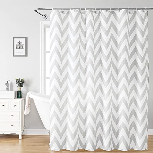 FUN WEEKEND 72" 72" Ombre Stripe Shower Curtain Waterproof Polyester, Shower Curtains for Bathroom Heavy Weighted Hem, Quick-Dry, Machine Washable Fabric Shower Curtain with 12 Hooks