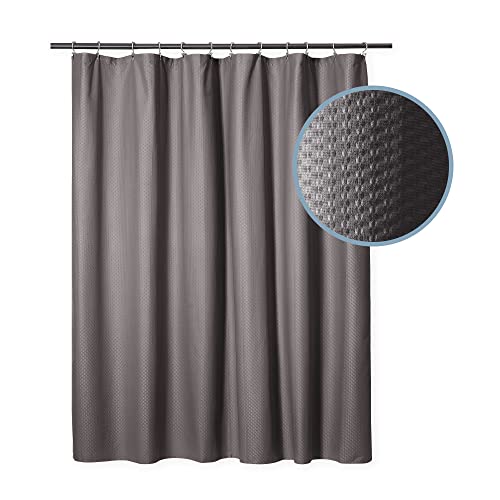 MICRODRY Shower Curtains for Bathroom, Machine Washable Fabric Shower Curtain Liner, Quick-Dry Bathroom Curtain, Fade Resistant, 72x72, Dark Grey