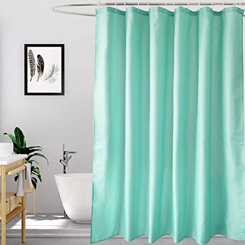 EurCross Green Fabric Shower Curtain Liner 72 x 72 Inches, Water Repellent Quick Dry Light Weight Shower Curtain for Bathroom