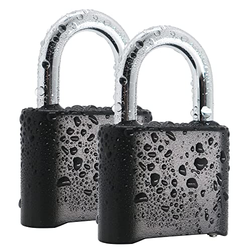 Combination Lock,V-Resourcing Heavy Duty 4 Digit Outdoor Padlock for School Gym Locker, Sports Locker, Fence, Toolbox, Case, Hasp Storage (Black,2 Pack)
