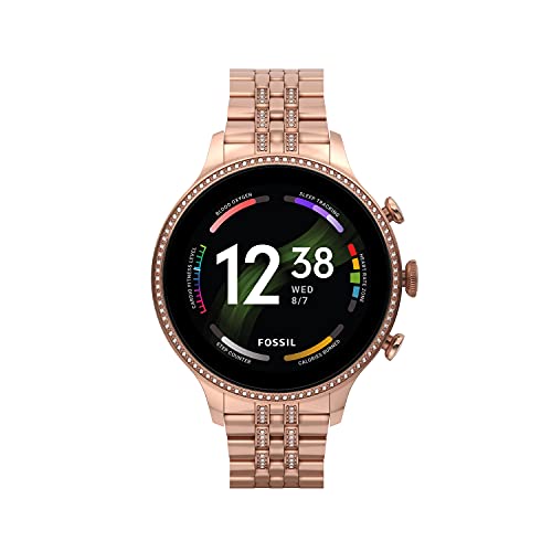 Fossil Women's Gen 6 42mm Stainless Steel Touchscreen Smart Watch, Color: Rose Gold (Model: FTW6077V)