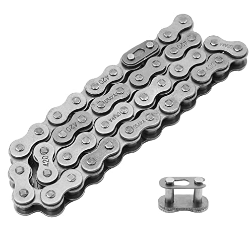 420 Chain 42 Link Motorcycle Chain Master Link Front Jackshaft Chains Coleman Mini Bike CT200U CT200U-EX BT200X Parts Baja Warrior Heat Massimo MB165 MB200 196cc Powersports Parts