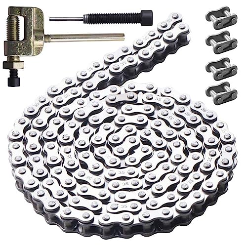 CNCMOTOK 35 Roller Chain 140 Link+ Chain Breaker, fit for Coleman CT200U CC100x Baja Doodle Bug Blitz Dirt Bug Racer Motor Sports DB30 Harbor Freight Predator 212cc Go Kart Cart Motovox Mini Bike