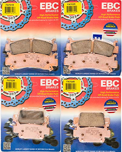 EBC FA701R & FA702R Front & FA703R & FA704R Rear Severe Duty Brake pad kit Compatible/Replacement for Honda Talon 1000R, 1000X, 1000x-4