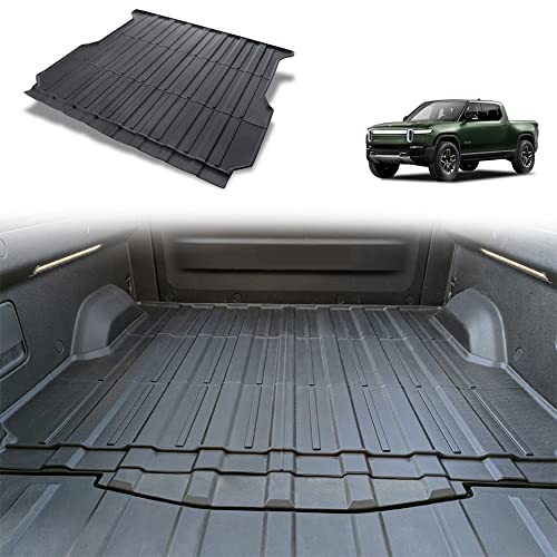 BestEvMod for Rivian R1T Truck Bed Mat Liner Foldable Accessories Pickup Heavyweight Bed Mat All-Weather Protection Compatible with Rivian R1T 2022 2023 Accessories