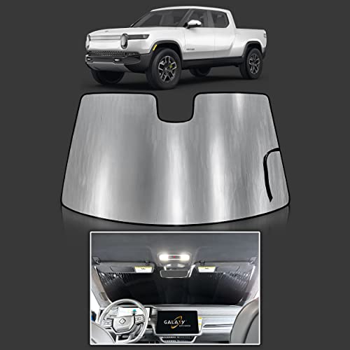 Galaxy Auto Shield Custom Fit Windshield Sun Shade for 2022 2023 Rivian R1T Truck, Insulated Window Sunshade Privacy Accessories Blockout UV Reflector Protection - Made in USA